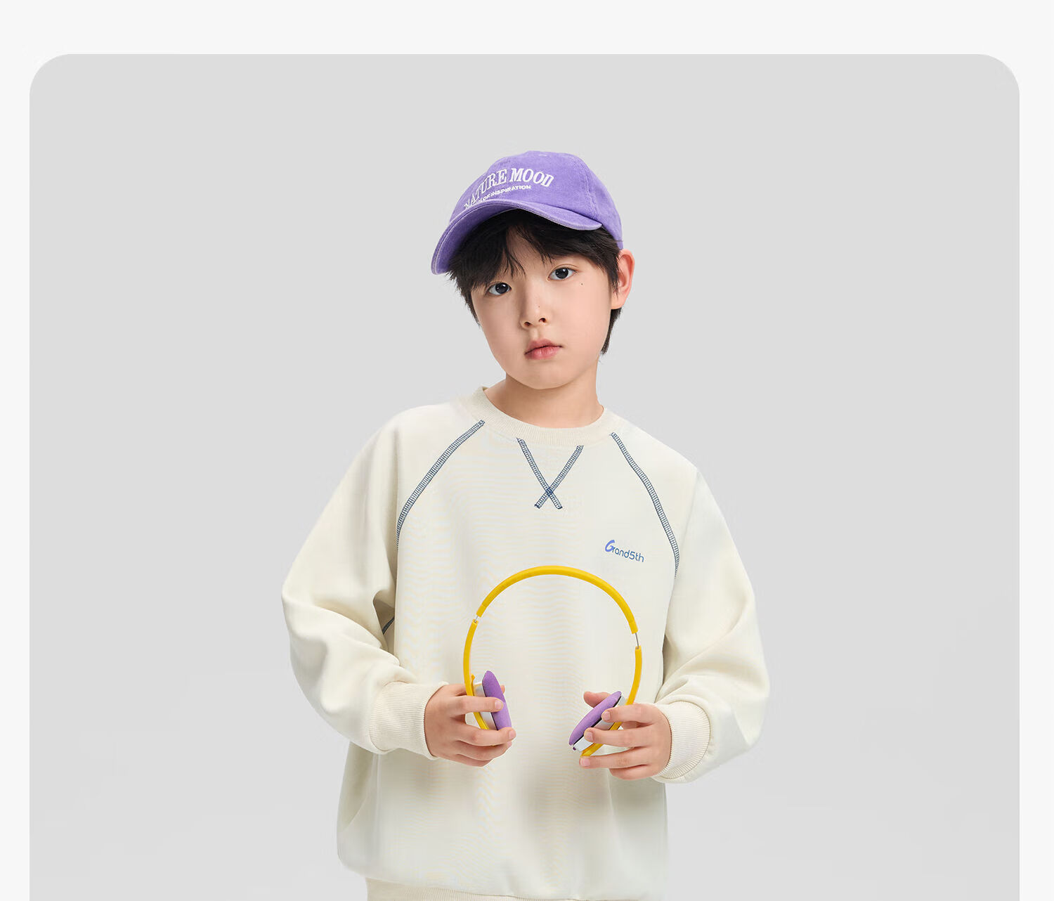 Zuo Xi Kids Boys Sweatshirt 2026 New Spring Children's Letter Graffiti Sports Top Light Gray 165 27